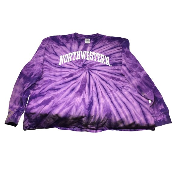 Gildan Tops - NORTHWESTERN WOMENS PURPLE TIE DYE LONG SLEEVE SHIRT